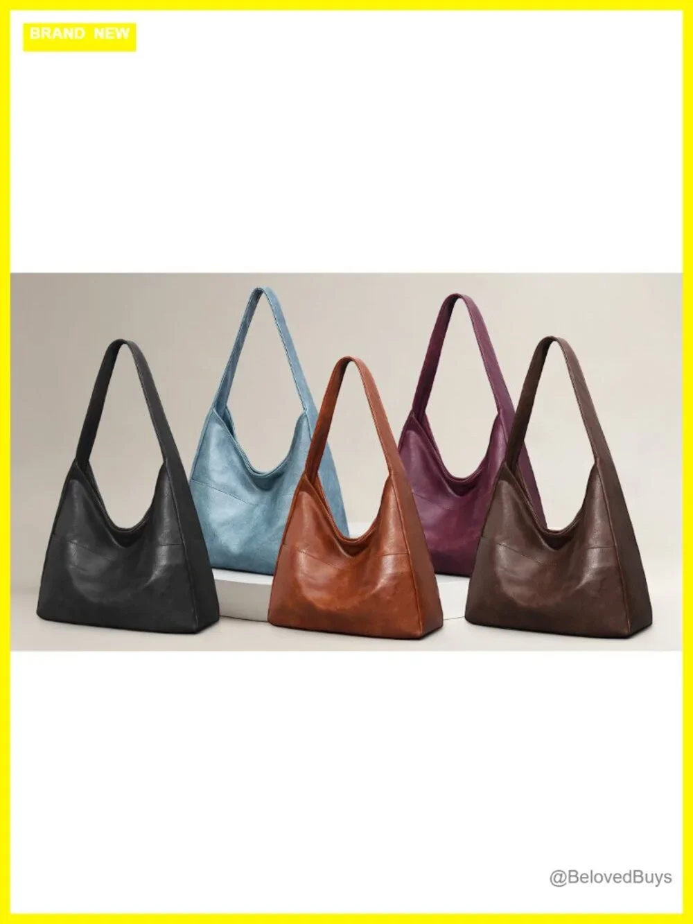 Slouchy Hobo Bag Vegan Leather Shoulder Tote Handbag